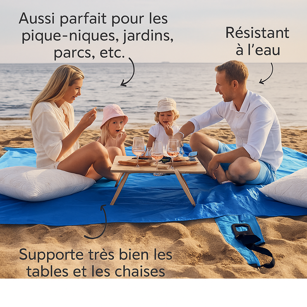 Tapis de plage d'été extra large, anti-sable, anti-eau, séchage rapide, ultra léger