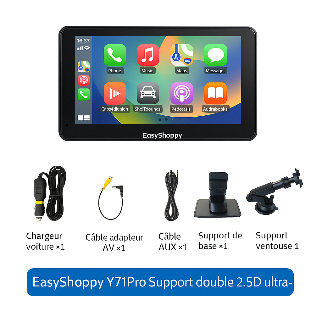 Enregistreur CarPlay 10.26’’ - GPS Intelligent - Navigateur MP5 - Double Caméra