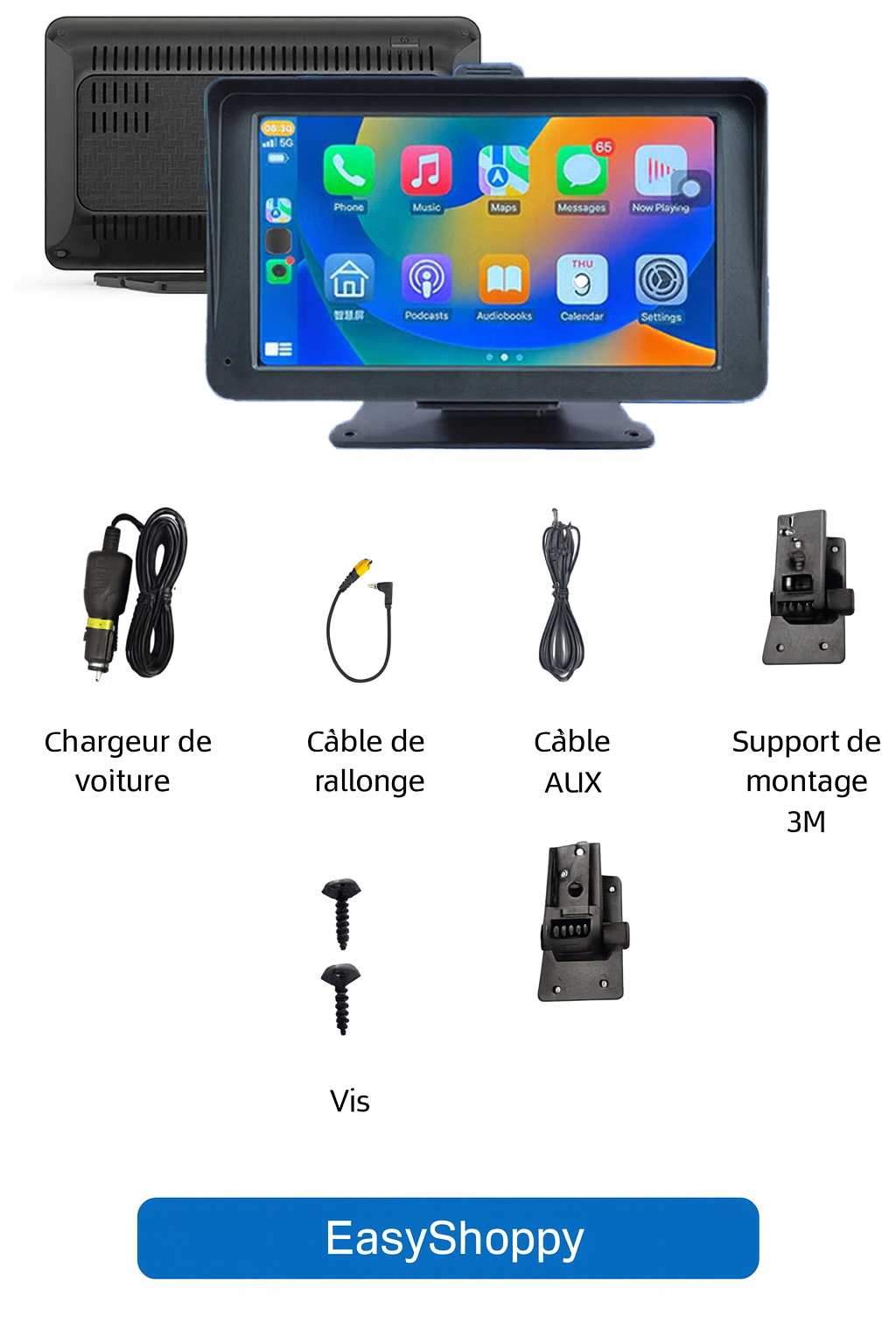 Enregistreur CarPlay 10.26’’ - GPS Intelligent - Navigateur MP5 - Double Caméra