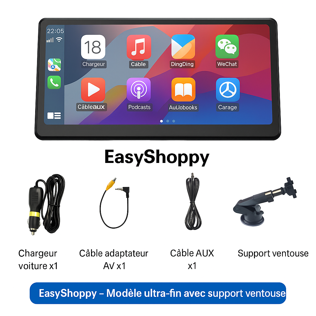 Enregistreur CarPlay 10.26’’ - GPS Intelligent - Navigateur MP5 - Double Caméra