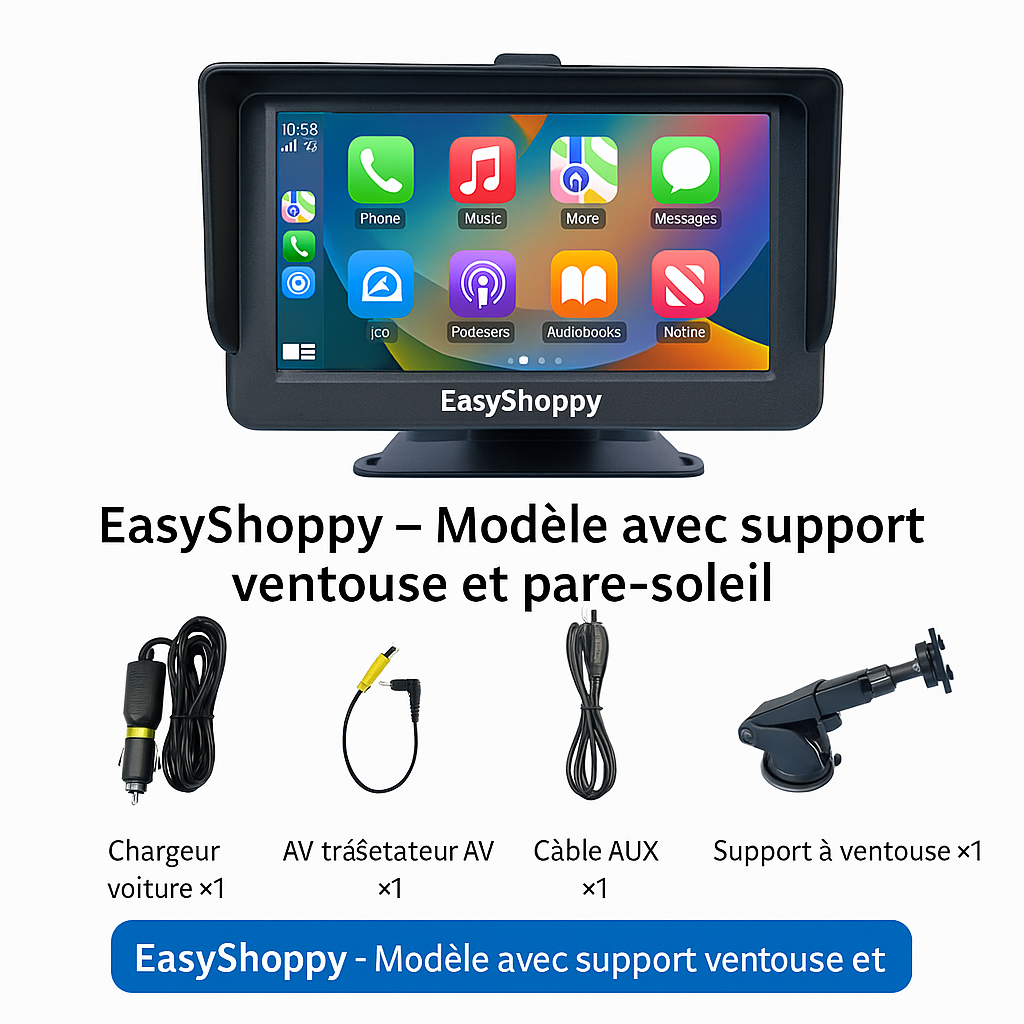 Enregistreur CarPlay 10.26’’ - GPS Intelligent - Navigateur MP5 - Double Caméra