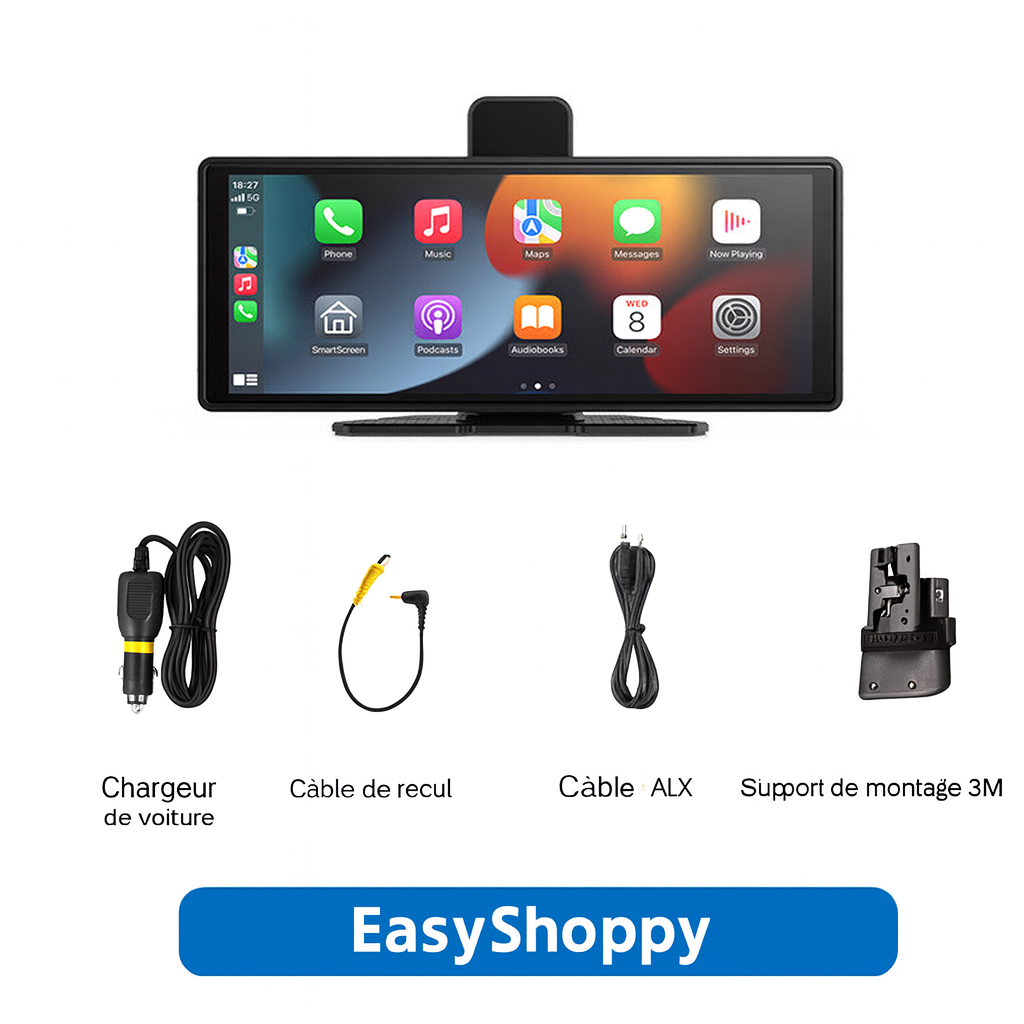 Enregistreur CarPlay 10.26’’ - GPS Intelligent - Navigateur MP5 - Double Caméra