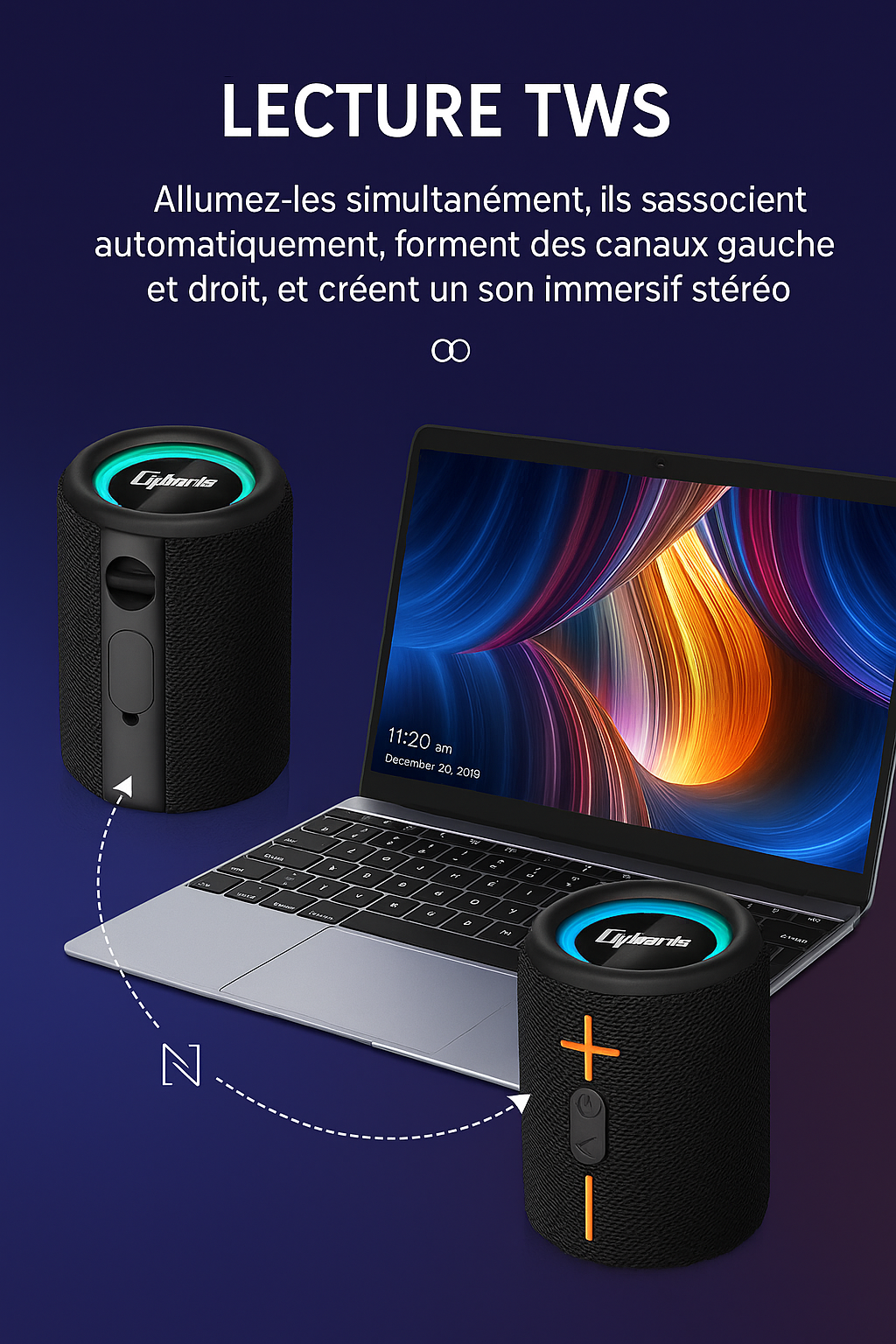 Enceintes Bluetooth détachables pratiques