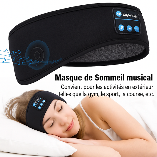 Bandeau connecté Bluetooth - Écouteurs Sans Fil intégré pour Sport, Sommeil, Méditation