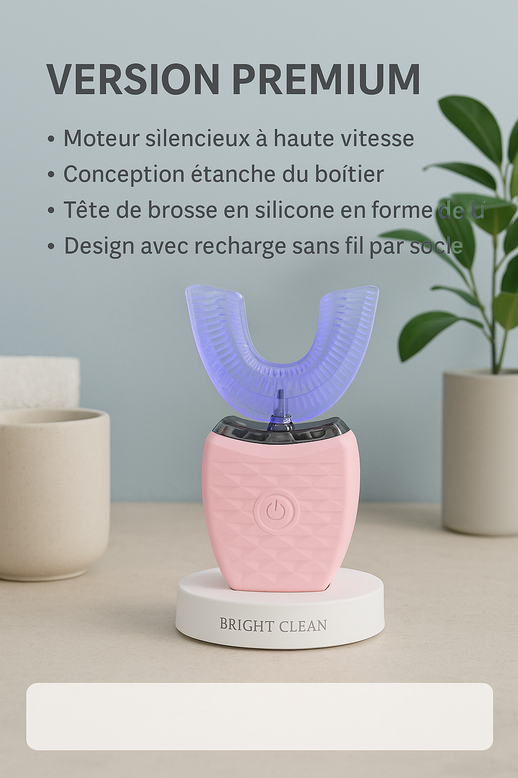 Brosse à dents électrique blanchisseuse automatique en U
